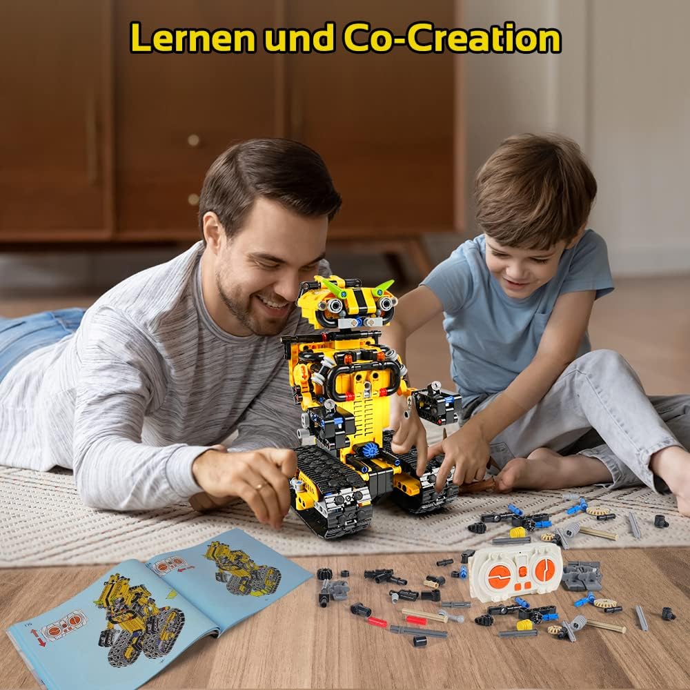 HOGOKIDS Technology Remote Controlled Robot for Children - 730 Pieces 2-in-1 Bulldozer with App Remote Controlled Programmable Construction Toy | Birthday Gift for 8 9 10 11 12+ Years Old Boys Girls