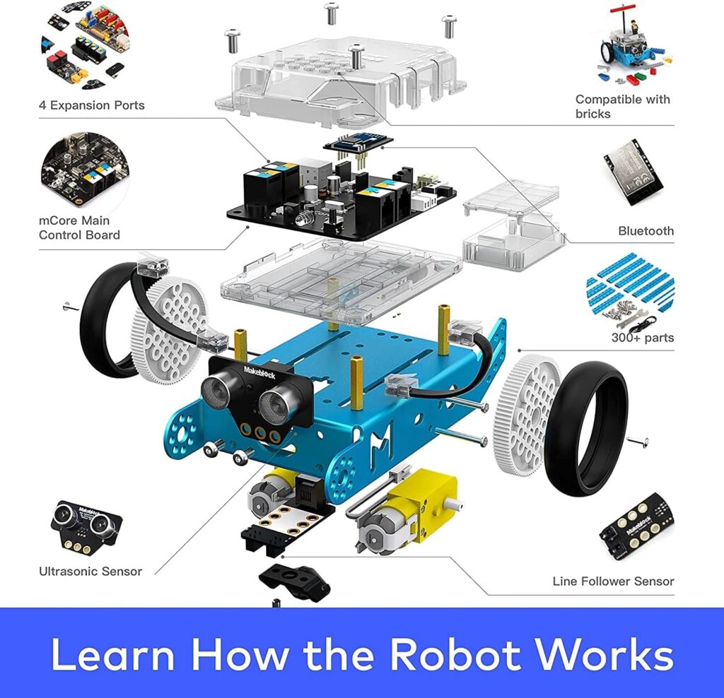 Makeblock mBot Programmable Robot Kids STEM Toy Gifts for Children Programmable Robotic Set, Programming Learning with Scratch/Arduino with Function Detect Obstacles