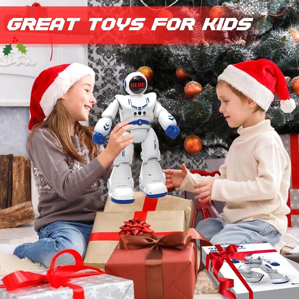 Robot Toy for Boys and Girls from 6 7 8 9 10 Years Old Robot Children Remote Control Robot Programmable RC Robot with Gesture Control / Walk Learning Toy for Birthday Gifts