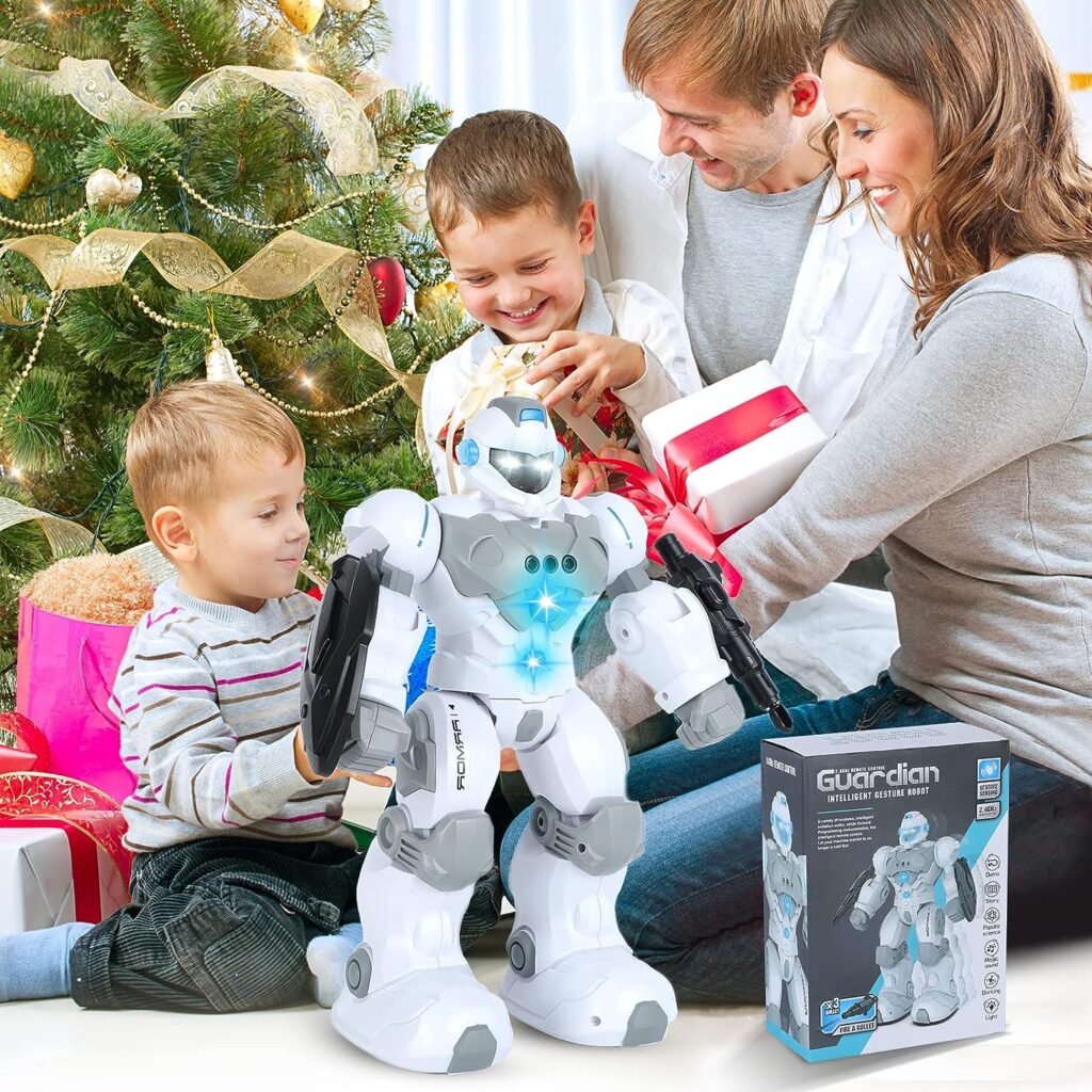 VATOS Robot Childrens Toy, Rechargeable Remote Control Robot Toy with LED Eyes, Music Dance and Gesture Detection, Programmable for Ages 5, 6, 7, 8 Years, Boys and Girls Gift